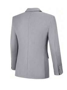 WindsorQuad Furuyal 4-Piece Men's Suit Set, Solid Color Design, Elegant Single-Breasted Slim Fit, Includes Suit Jacket, Trousers, Tie, Suitable For Weddings, Parties, Galas, Formal & Business Occasions, Light Gray, Size XS-3XL - 淺灰色 - 查看 3