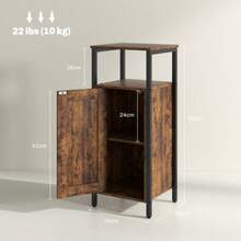 Side Table, Coffee Table In Industrial Design, Coffee Table With Adjustable Shelf, For Living Room, Bedroom, 34 X 30 X 80 Cm, Rustic Brown - Brown - View 2