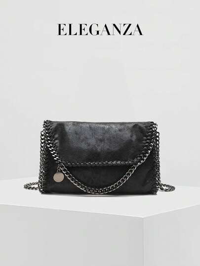 Piccola borsa a tracolla nera con catena, borsa a tracolla in morbida pelle, adatta per casual, lavoro, shopping, pendolarismo, feste, scuola, uso quotidiano, viaggi, abbinabile a completi, camicie, t-shirt, jeans, vestiti, cappotti