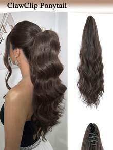 20" Ponytail Extension, Long Wavy Curly Claw Clip In Ponytail Hair Extensions, Natural Synthetic Hairpiece For Women Daily Wear - Multicolor - View 18