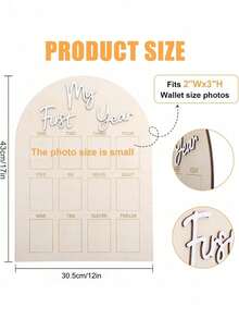 1 Pc Baby Shower Girls Baby Essentials 1st Birthday Girl 1st Birthday Boy First Birthday Baby Picture Frame My First Year Baby Milestone Board Wood Photo Display Personalized 12 Months Newborn Photo Frame For Boy Girl Baby Birthday - Multicolor 2 - View 8