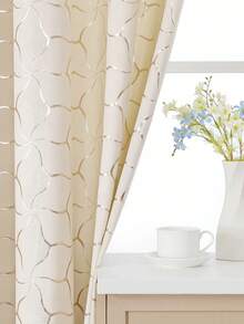 1 件米白色天鹅绒箔片天鹅窗帘，现代风格，透光，顶部挂环，适用于卧室/客厅/办公室、别墅窗户装饰/竖款，面料柔软，适合各种节日，带孔眼，隔热/隐私保护，适用于卧室、客厅、室外门口。 - 乳白色 - 查看 3