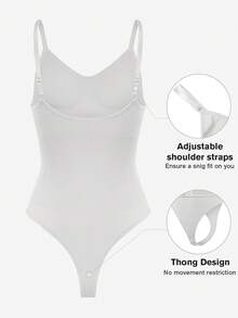 Women's Fashion Waist Shaping Micro-Adjustable Single-Breasted Adjustable Waist Bodysuit - Fully Envelops Fat To Create A Perfect Figure - White - View 3