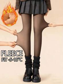 1pc 220g Women's Tights, Warm Lining Pantyhose, Black Sexy Sheer Plus Size Pantyhose, Thick Thermal Lined Warm Pantyhose For Autumn/Winter, Business Pantyhose For Winter (-5-15 ° C) - 黑色 2 - 查看 11