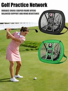 1 Set Golf Practice Net, Indoor Golf Swing Net With Crossed Support Poles, Portable & Foldable Training Net - 1 Golf Training Website - View 2