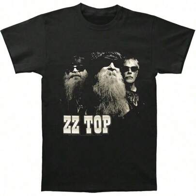 Men'S Zz Top B W Photo 2014 Tour T Shirt Medium Black.jpg