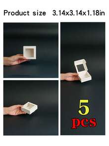 10/30个装白色小礼盒，带透明窗口，适用于珠宝、肥皂、糖果等，手工制品纸板包装，装饰性扁平散装盒，适合礼品、工艺品、赠品、婚礼派对、新娘送礼会等场合。