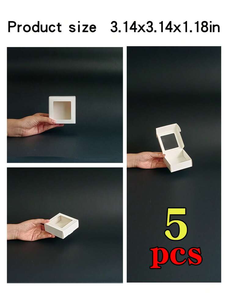 5/10/30/50 pezzi Scatole regalo bianche piccole con finestra trasparente, per gioielli, sapone, caramelle, confezioni in cartone piatto per articoli fatti a mano, scatole decorative in confezione multipla per regali, artigianato, matrimoni, addii al nubilato, lauree, compleanni, festa della mamma, San Valentino, disponibili in varie misure - Bianco - Visualizzare 23