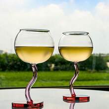 1pc Romantic Heart-Shaped Glass Wine Glass, Reusable Small Champagne Cup With Stem For Valentine's Day ,Dating Cold Drinks, Hand Wash Only - Ideal Engagement Gift, Champagne Glasses - Multicolor - View 8