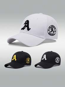 1pc Men's Embroidered Letter A Baseball Cap, Breathable Material, Adjustable For Outdoor Sports, Hiking, Casual, Streetwear, Unisex, Multiple Colors Available - Multicolor - View 10