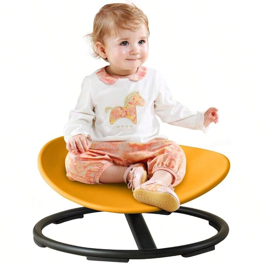 Gaming ChairsJUHANI Silla Giratoria Infantil Silla Giratoria Sensorial para s con Autismo y TDAH Silla giratoria Sensorial Antideslizante para Sentarse y Entrenar la Coordinación Corporal Naranja - naranja - Ver 1