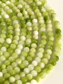 38cm Green Lustre Natural Angel Stone Loose Beads For Jewellery Making-4mm/6mm/8mm/10mm Natural Stone Smooth Round Beads Suitable For DIY Necklaces, Bracelets And Other Jewellery. Spacer Beads For Jewellery Making - Multicolor - View 8