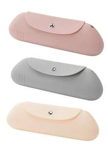 3个装硅胶化妆品收纳袋，防尘化妆刷收纳盒，便携式储物盒，户外旅行化妆品补妆配件袋