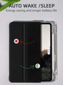 Compatible With IPad A16 Case 11th Generation 11 Inch 2025, IPad 10th Generation Case 10.9 Inch 2022, Clear Slim Protective Cover With Apple Pencil Holder & Charging Adapter Black