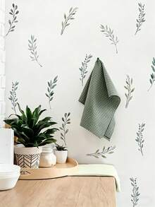 1 件北欧浅蓝色花卉墙贴，花卉植物家居装饰墙贴，可移除和可重复使用，温馨家居装饰贴纸，适用于卧室、客厅、厨房装饰，创意无粘性装饰贴纸 - 彩色 - 查看 8