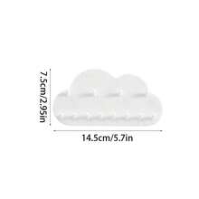 Set de 4 ganchos de joyería con forma de nube, ganchos de pared de plástico blanco adhesivo para collares, pulseras, anillos, llaves, adecuados para baño, dormitorio, sala de estar, decoración de escritorio, ganchos de almacenamiento de plástico duradero, instalación sin dolor, diseño de nube, decoración de espacios pequeños, organizador de joyas - Multicolor - Ver 4