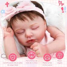 zxr Reborn Muñeca de Silicona Juguete Realista de 50 cm Muñeca Niña Reborn Cuerpo Completo Realista Regalos de Juguete Suaves y Realistas para Niños a Partir de 3 Años121 - como en la foto - Ver 2
