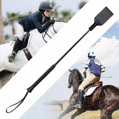 High-Quality Black PVC Riding Crop, Ergonomic Design, Non-Slip Handle. Flexible And Durable, Suitable For Equestrian Training, Riding, Outdoor Riding Practice And Stage Performance. Suitable For All Riders. High-Quality Equestrian Tool, Premium Equestrian Accessory, Must-Have For Equestrian Enthusiasts. Riding Crop, Riding Whip, Horse Tack, Equestrian Gear, Equestrian Accessories, Equestrian Training. Valentine's Day Gift, Birthday Gift