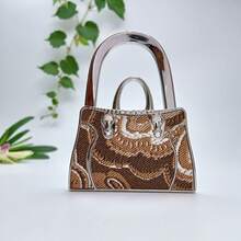 Gancho plegable portátil para bolso con forma de jarrón de aleación de zinc con estilo bohemio y pequeños rhinestones - Multicolor - Ver 26