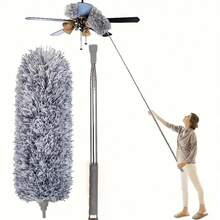 Multifunctional Retractable Duster With Bendable Head - Reusable And Washable For High Ceilings, Furniture And Car Cleaning