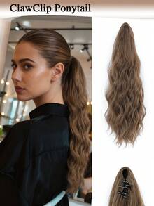 20" Ponytail Extension, Long Wavy Curly Claw Clip In Ponytail Hair Extensions, Natural Synthetic Hairpiece For Women Daily Wear - Multicolor - View 19