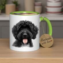 1pc Portuguese Water Dog Ceramic Coffee Mug - Handmade Artisan Crafted, Durable & Reusable, Perfect For Christmas, Halloween, Thanksgiving, Birthday Gifts, Ideal For Meditation, Reading, Or Lemonade/Chai, Coffee Bar Accessories, Black Cockapoo Item, Cockapoo Mug, Coffee Mug, Cup And Mug, Cup - trắng - Xem 11
