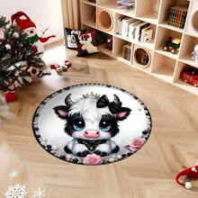 1PCS The Adorable Little Calf Style Floor Mat Flannel Printed Daily Holiday Decoration Carpet, Beautiful, Comfortable, Stain Resistant And Durable, Multifunctional Area Carpet Floor Mat Suitable For Living Rooms, Bedrooms, Sofas And Study Rooms - 31.5'' X 31.5'' - Multicolor - View 11