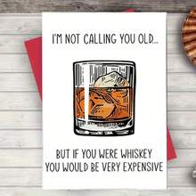 "Whiskey Themed Humorous Birthday Greeting Card - Unique "Not Calling You Old" Joke - For Friends, Significant Others, Family & Small Business - Versatile For Birthday, Anniversary, Prom, Good Luck, Thanks" - Multicolor - View 11