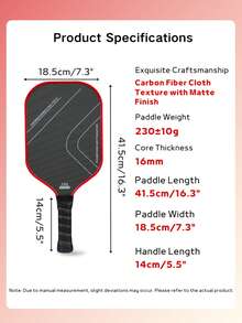 TUBAO 16mm Carbon Fiber Pickleball Paddle, Durable Cold-Pressed Foam Injection Molded Edging, With Expansion Function