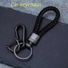 1pc Alloy Car Keychain Pendant, High-End Men's Metal Braided Rope Keychain, Couple Cool Keychain Pendant, Cute Keychain - one-size - View 2