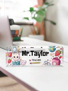 Customized Teacher Pencil Sign41styles, Teacher Gifts, Teacher Appreciation Gift, Teacher Desk Name Plate, Personalized Gift For Teacher, Teacher Name Sign,[Custom Acrylic Desk Nameplate] High Gloss Custom Acrylic Desk Nameplate - Multicolor - View 3