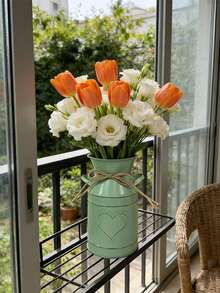 Multi-Color Heart-Shaped Double-Ear Vase, 4 Colors Available, Suitable For Placing In Living Room, Kitchen, Foyer, Or Tabletop, Can Hold Dried Flowers Or Used As Decor - Heart-shaped Double-eared Teapot - View 7