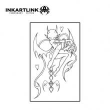 INKARTLINK Playful Heart Devil Semi-Permanent Tattoo, Revolutionary Tattoo Technology, Hand Flower, Hand Tattoo, Temporary Tattoo, Long-Lasting, Fake Tattoo, Waterproof, Authentic Tattoo Appearance, Plant-Based, Magic Water Tattoo - Black - View 4