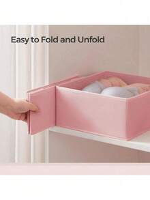 Hộp đựng đồ bằng vải gấp gọn tối giản, giỏ đựng đồ trong ngăn kéo tủ quần áo, hộp đựng áo ngực và đồ lót, thích hợp cho trang trí mùa thu, trang trí ngày lễ, trang trí phòng, trang trí nhà cửa, trang trí phòng ngủ. - Hồng - Xem 6