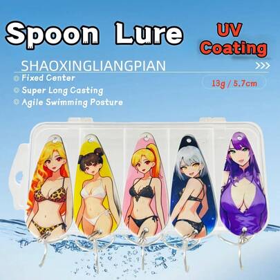 New Rotating Sequin Lure, Cartoon Spoon Shaped Soft Lure, Fishing Bait, Artificial Bait, UV Layer, Suitable For Sea Fishing, Boat Fishing And Freshwater, Long Distance Casting