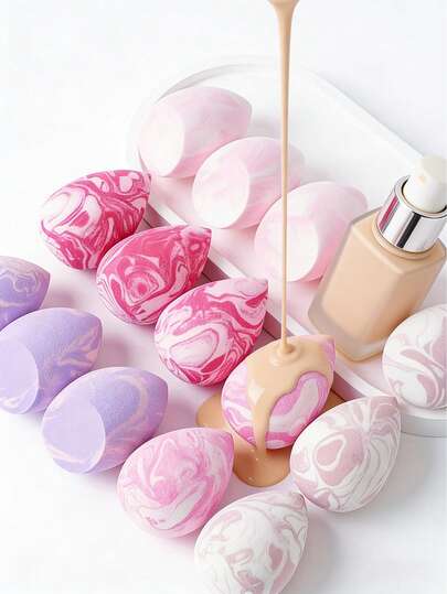 15pcs Makeup Sponge Set Multicolor Beauty Sponge, Latex Free For All Skin Types, Dry & Wet Use For Foundation Blender Flawless For Cream Powder And Liquid,Ultimate Universal Beauty Sponge Full Face Makeup Blending Sponge For Liquid Cream Powder Foundation Concealer Blush Soft Makeup Blender Beauty Makeup Tool