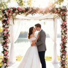 2pcs Artificial Gradient Color Rose Vines, Full Blooms With Multi-Layers, Flexible Shaping. Suitable For Wedding Arch Decor, Aisle Arrangement, And Wall Decoration. Can Also Be Hung On Balcony Railings Or Living Room Ceilings. Designed For Romantic Scenes: An Ideal Choice For Wedding Venue Landscaping And Home Decor, Creating A Soft And Dreamy Spring/Summer Ambiance.