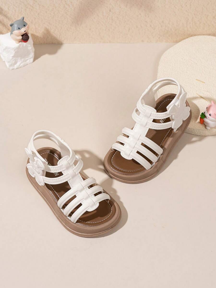 1 Pair 2026 New Fashion Princess Style Sandals, Casual Versatile Buckle Design, Convenient - White - View 1