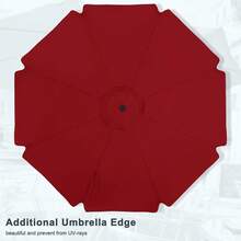 Valance Patio Umbrella For Outdoor Table Market -8 Ribs (11ft,Burgundy),11FT,Burgundy - Burgundy - View 4