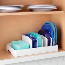 PZW YouCopia StoraLid Food Container Lid Organizer Expandable with Tall Dividers White2537 - Blanco - Ver 6