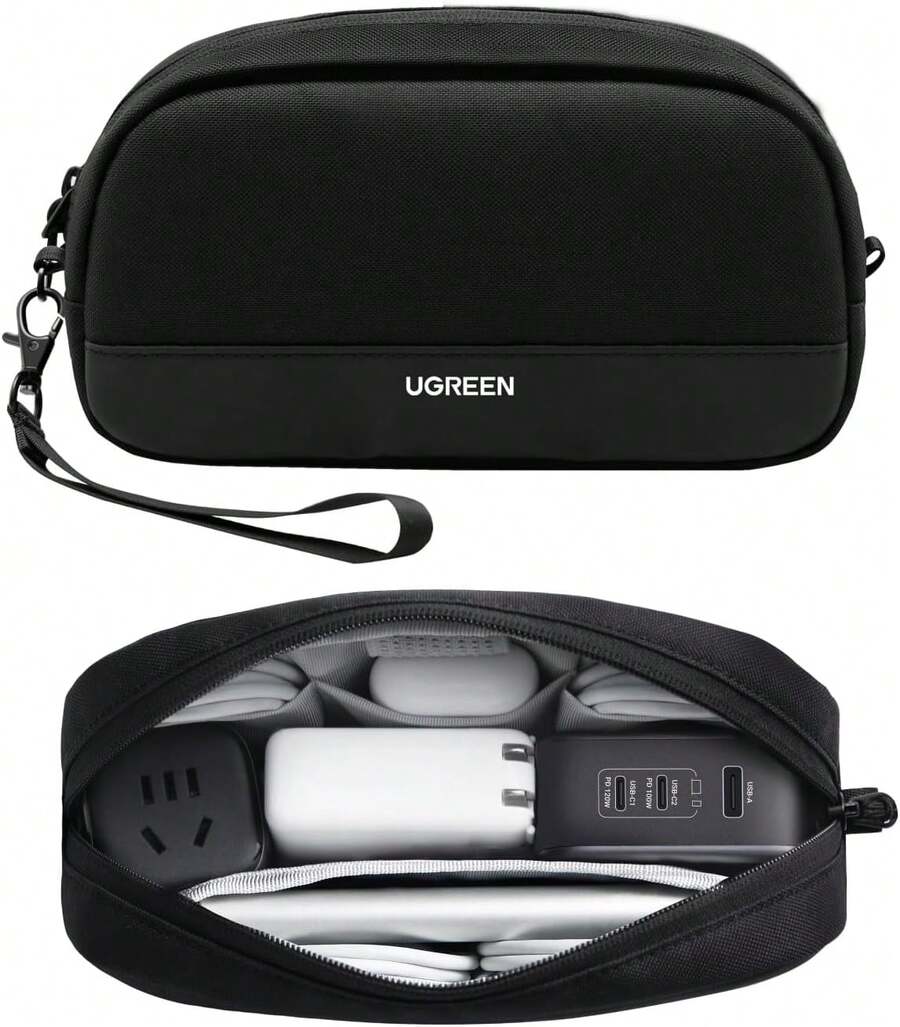 Bolsa Organizadora para Discos Duros, Estuche para Cables y Cargadores Portátil con Cremallera YYK, Impermeable, Múltiples Capas para Tarjetas de Juego\/Cargadores\/Viaje, Ligera y Compacta, S - Talla S - Ver 1