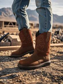 Botas de Trabajo con Punta de Acero Impermeables para Hombres – Ideales para Construcción - Marrón Mocha - Ver 3