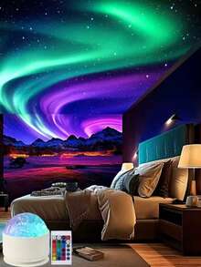 1pc Northern Lights Atmosphere Lamp, Dynamic & Romantic, Starry Sky Projection Light, Colorful Rotating Mood Lamp For Bedroom - Multi-color light - View 9