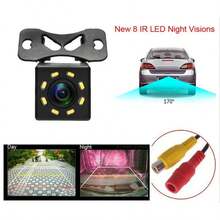 1个高清车载摄像头，通用可调外置，带8个LED灯，夜视倒车后视摄像头，倒车时可显示清晰图像，使驾驶更安全。