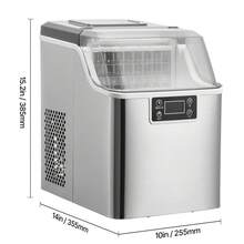 Máquina de hielo portátil de encimera, 20 kg/24 h, autolimpiable, con cesta para pala, para bar en casa - Plateado - Ver 10