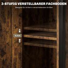 Side Table, Coffee Table In Industrial Design, Coffee Table With Adjustable Shelf, For Living Room, Bedroom, 34 X 30 X 80 Cm, Rustic Brown - Brown - View 5