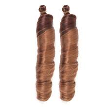 法式卷发辫子钩编假发 24英寸 2包 蓬松波浪卷曲钩编假发 预拉伸卷曲编织假发 女士接发 - 彩色 - 查看 15