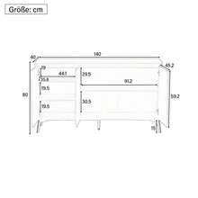 Modern Style, Single Linen, Sideboard, 3-Door, Handleless, For Dining Room, Living Room, Kitchen, Buffet Cabinet (White) - 黑色 - 查看 6