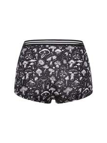 Dircho 5条装女士日常平角内裤 & 柔软舒适内裤 & 骷髅心形蘑菇猫图案三角裤 & 弹性腰带贴身内衣 - 彩色 - 查看 2