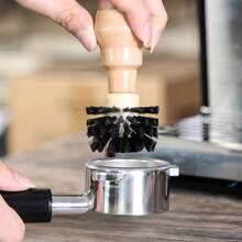1pc Coffee Machine Powder Bowl Cleaning Brush, Espresso Machine Cleaning Brush For Portafilter And Coffee Machine Cleaning Tool - Black - View 6